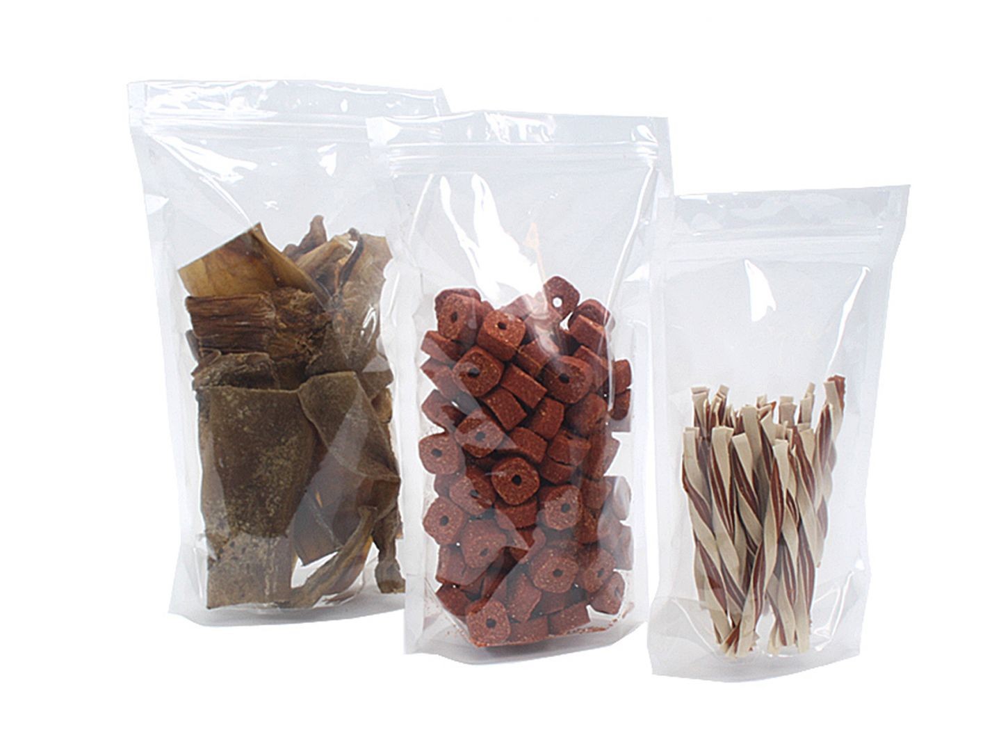 Bolsa de plástico transparente para alimentación