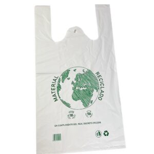 Bolsa camiseta blanca g200 - plástico 70% reciclado