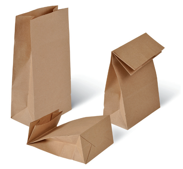 Bolsa de papel kraft para alimentación con base rectangular