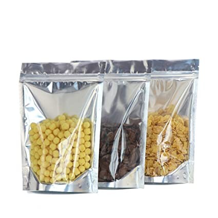 Bolsa doypack transparente-plata