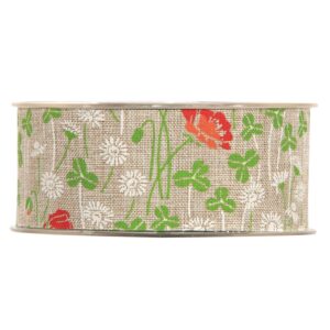 Cinta amapolas 40mm x 20 m. color gris paloma-4126G52