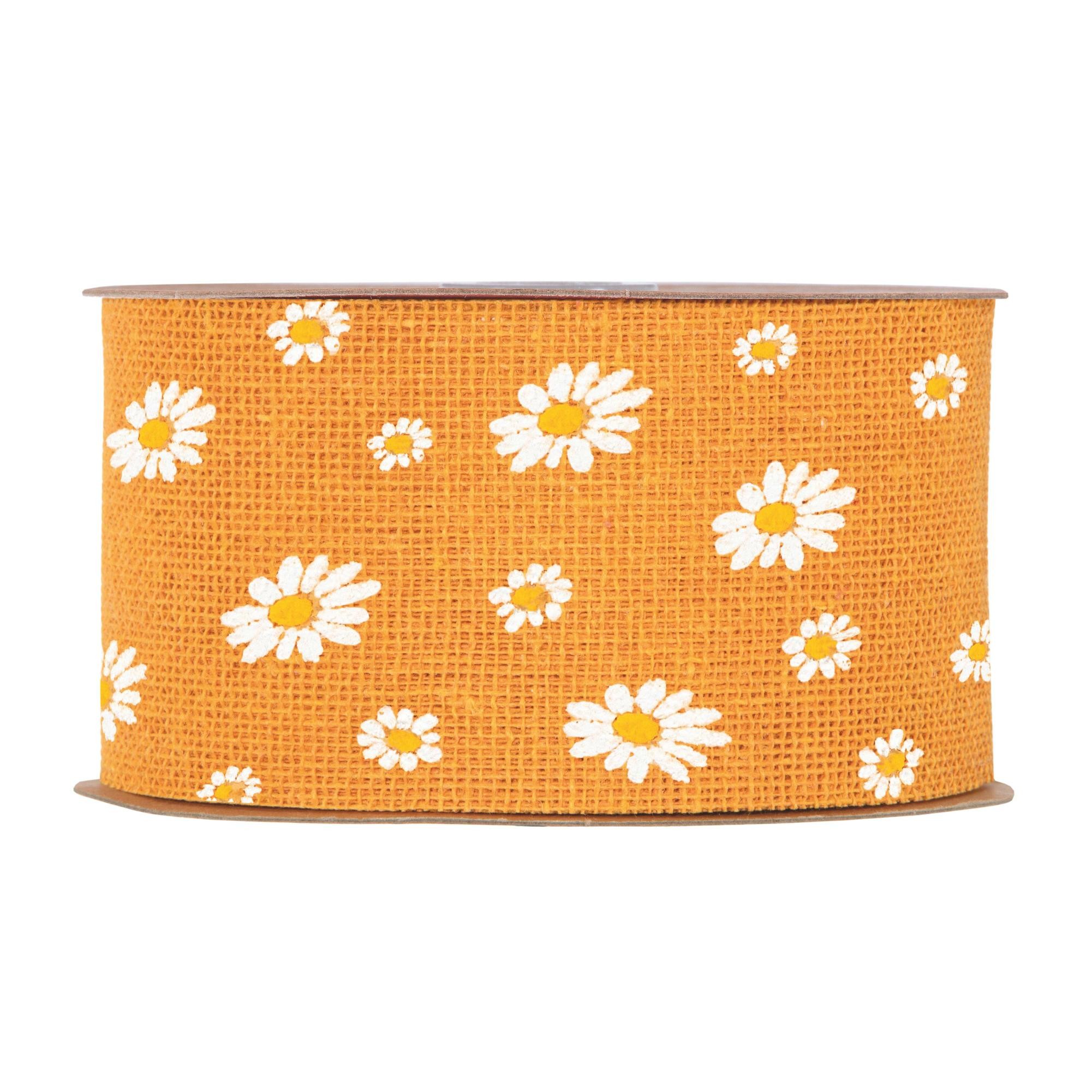 Cinta margaritas 75mm x 10 m. color naranja-4197M10