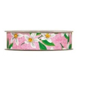 Cinta flor primavera 25 mm x 15 m. color rosa- 4287M03