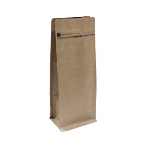 Bolsa de fondo plano kraft - con cierre zip libre de aluminio (flat bottom - Bolsa de caja)