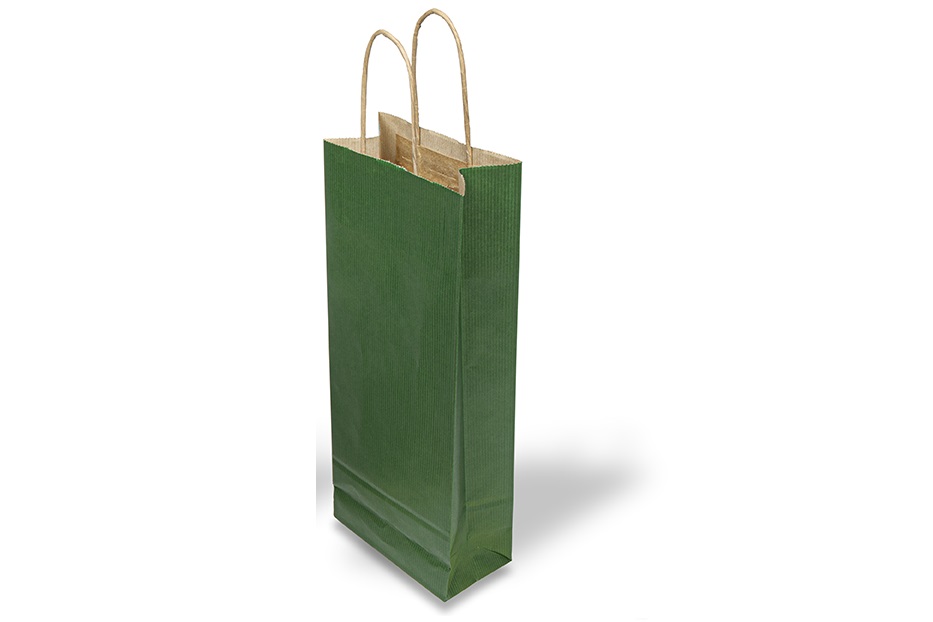 Bolsas de papel con asa rizada para botella