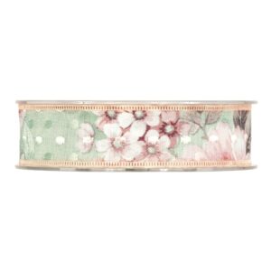 Cinta Flores primavera Mint mm25x15mt- 3527 M55