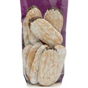 Bolsa transparente / morado con cartón en la base