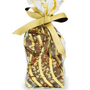 Bolsas decoradas Serpentín Oro, con cartón en la base