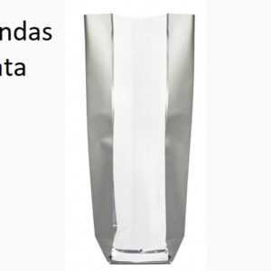 Bolsas decoradas Bandas Plata, con cartón en la base