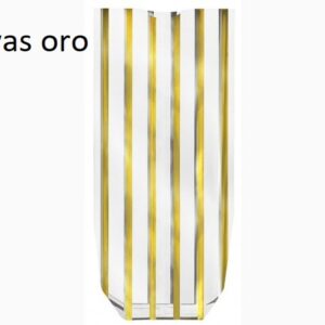 Bolsas decoradas Rayas Oro, con cartón en la base