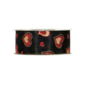 Cinta Corazones mm40x15mt - negro 4303 G19