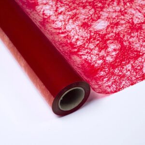 Bobina polipropileno transparente hilos rojos 0,7x50 mt