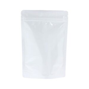 Bolsa Doypack de Aluminio Blanco Brillo con Zip y Alta Barrera